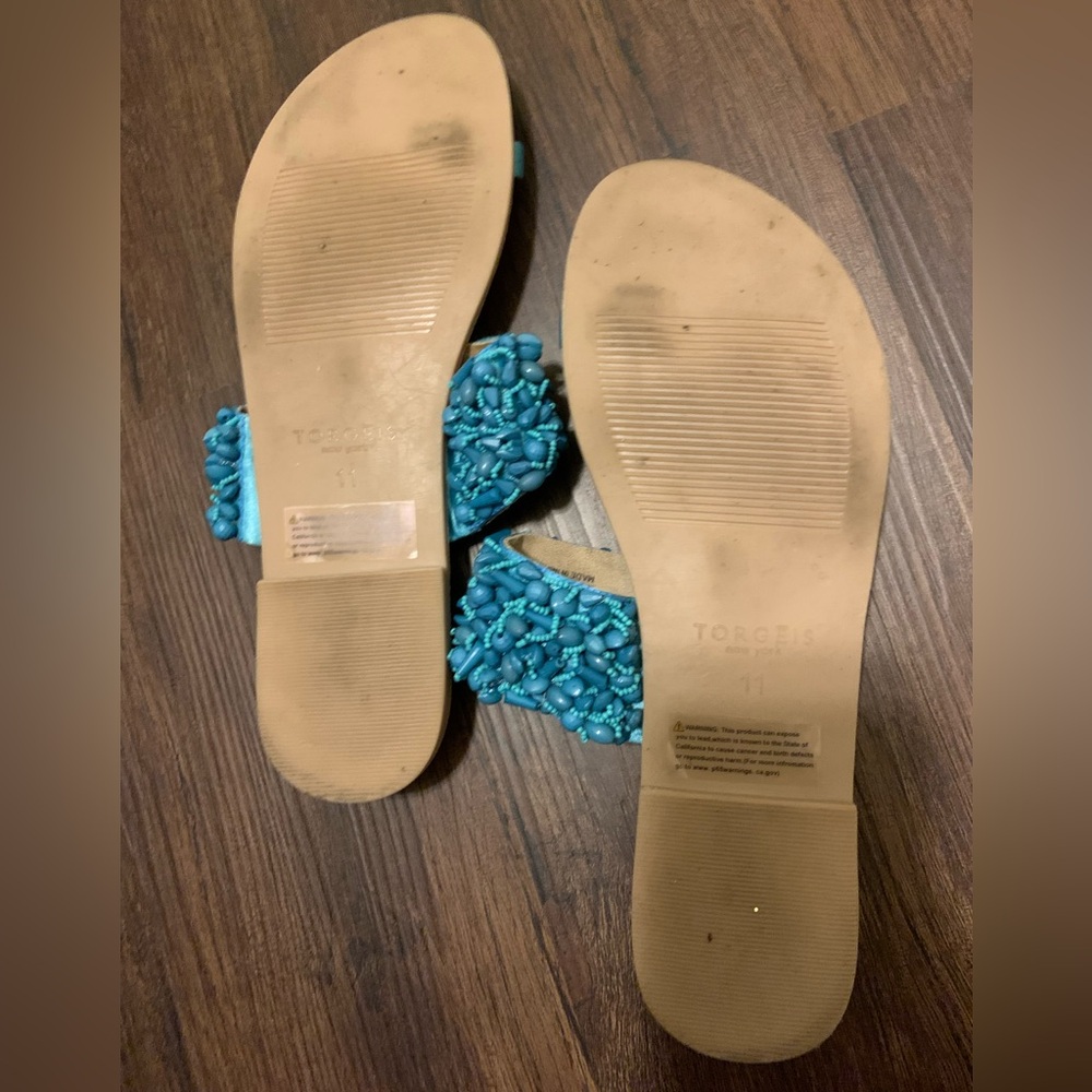 Torgeis Flat Toe Ring Sandal Blue - image 4